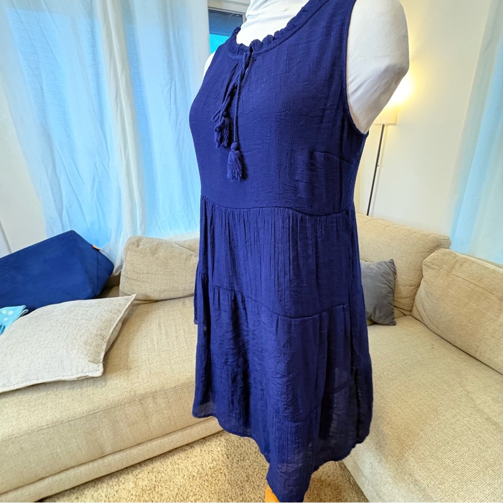 NAIF Navy Sleeveless Midi Lined Dress